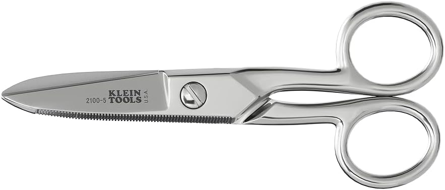 Klein Narzędzia 2100- 5 Nożyce elektryczne, Made in USA, 5.25- Inch Nożyce kompaktowe do cięcia Heavy- Duty i pracy przy niskim napięciu, Wielofunkcyjny