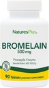 Natury Plus Bromelain - 500 mg, 90 Tabletki wegetariańskie - Naturalny suplement enzymatyczny proteolityczny - Bezglutenowy - 90 Servings