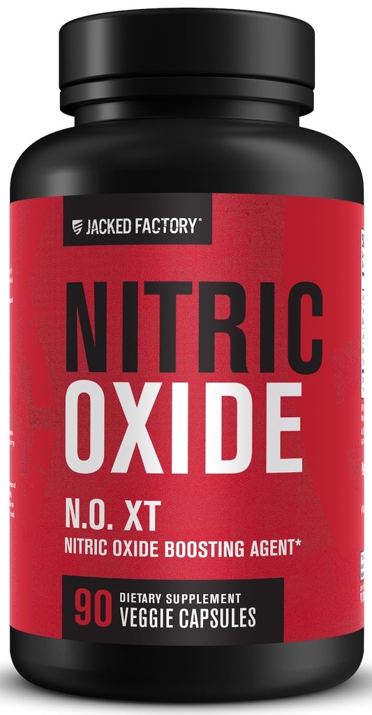 Jacked Factory N.O. XT Suplementy tlenku azotu dla mężczyzn w / Nitrosigine L Arginine L Suplement Citruline dla pomp mięśniowych i waskularności - Przed treningiem Wzmacniacz tlenku azotu i Muscle Builder - 90 Czapki