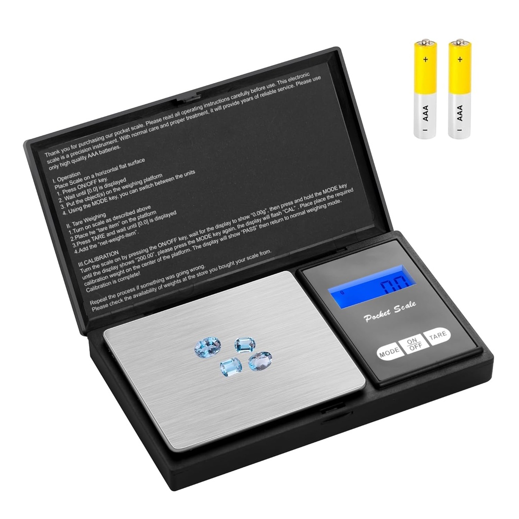 Smart Weigh Digital Pocket Gram Scale, 200g x 0,01g, Biżuteria, Jedzenie, Medicine Scale, Bateria