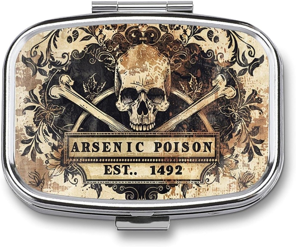 Metal 2 Collect Pill Organizator Travel Friendly Portable Compact Pill Box Cute Pill Case do przechowywania witamin, Olej rybny, Suplementy, Leki, Tabletka do torebki, Pocket. (1492.)