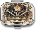 Metal 2 Collect Pill Organizator Travel Friendly Portable Compact Pill Box Cute Pill Case do przechowywania witamin, Olej rybny, Suplementy, Leki, Tabletka do torebki, Pocket. (1492.)