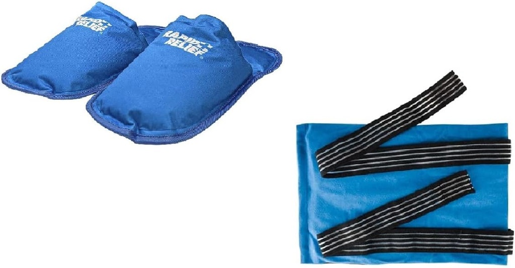 Rapid Relief ciążowe Zestaw Hot and Cold Therapy Slippers (1) & Deluxe wielokrotnego użytku Hot and Cold Compress (1)