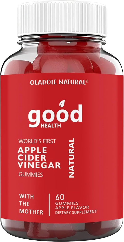 Oladole Jabłko Cydr Gummies z Matką - 60 Gummies Gummea 124; Pyszne suplement ACV Gummy 124; ACV Gummy Gumme124; Wzbogacony witaminą B12, B9, Granatem, Burakiem 124; Żelatyna - Wolny, Gluten- Free, Wegan