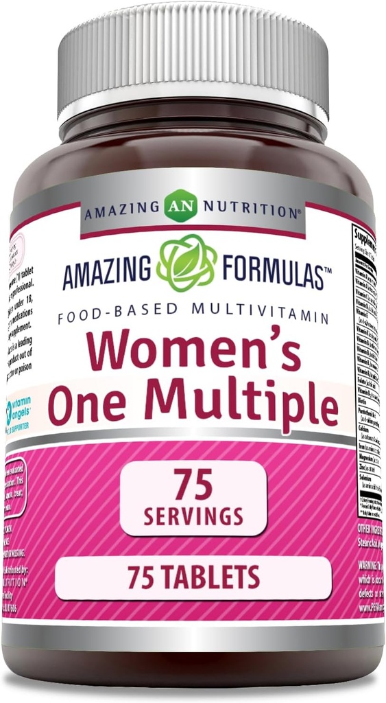 Amazing Supples Women 's One Multiple Assembly 124; Food- Based Amplitude 124; Tablets Supplement Amplitude 124; Perfect Blend of Vitamin, Minerals, 25 Milion CFU probiotyki i enzymy oparte na żywności (1 Pack, 75 Count)