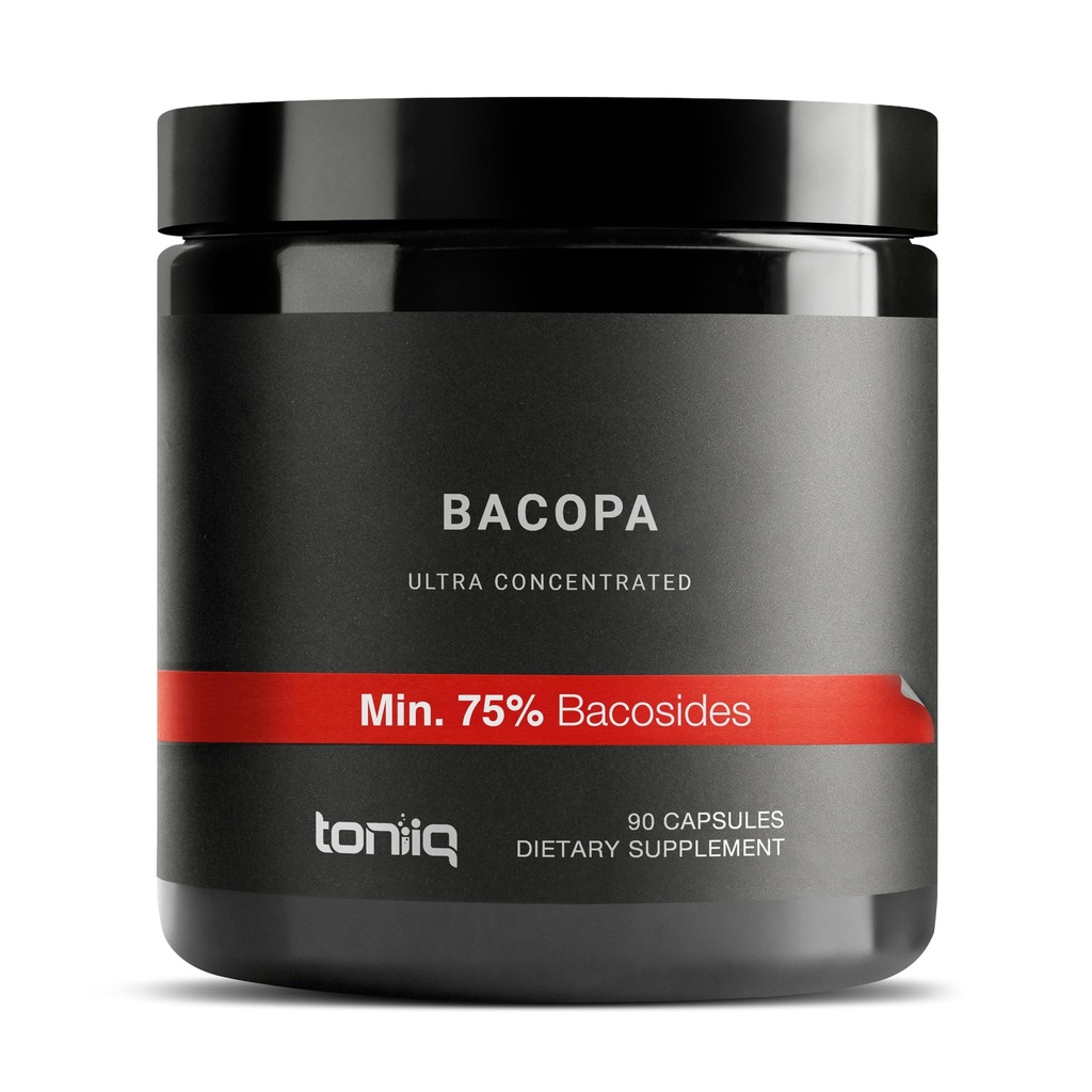 Bacopa - Ultra High Potency 45: 1 Ekstrakt z 75% Bacosides - Wysoko skoncentrowane - Third-Party Lab Tested - 90 Kapsułki