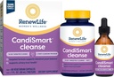 Renew Life Adult Cleanse - CandiSmart - 15- Day Yeast Cleansing Program - 2- Part Kit - Gluten & Dairy Free - 60 Kapsułki wegetariańskie + 1 Fl. Oz. nalewka