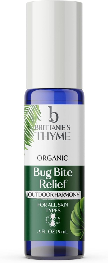 Brittanie 's Thyme Organic Bug Bite Relief - .3oz (Pack of 1) - Szybka ulga od żądeł, Bites, Scrapes and Minor Burns