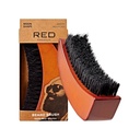RED by Kiss Beard Brush with 100% Natural Boar Bristles for Men, Premium Drewniany Brush, Brody Mustaches Grooming Gooming Comb, Tame and Soften Facial Hair (MOON SHAPE)