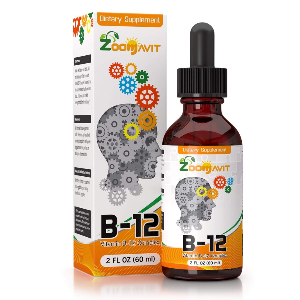 Witamina B Complex Liquid Drops z szybką absorpcją - Super B Liquid Complex Vitamin B2, B3, B5, B6 & B12 - Natural Energy Boost, Mental Focus & Zdrowy system immunologiczny