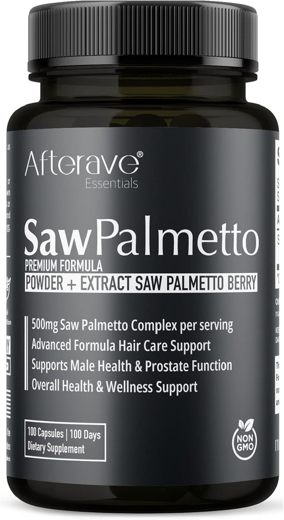 Saw Palmetto Premium, Scalp Health for Optimal Hair Growth, Follicle Strength, Hair Loss Protection, Prostate and Urnary Health oraz ogólne męskie wsparcie immunologiczne
