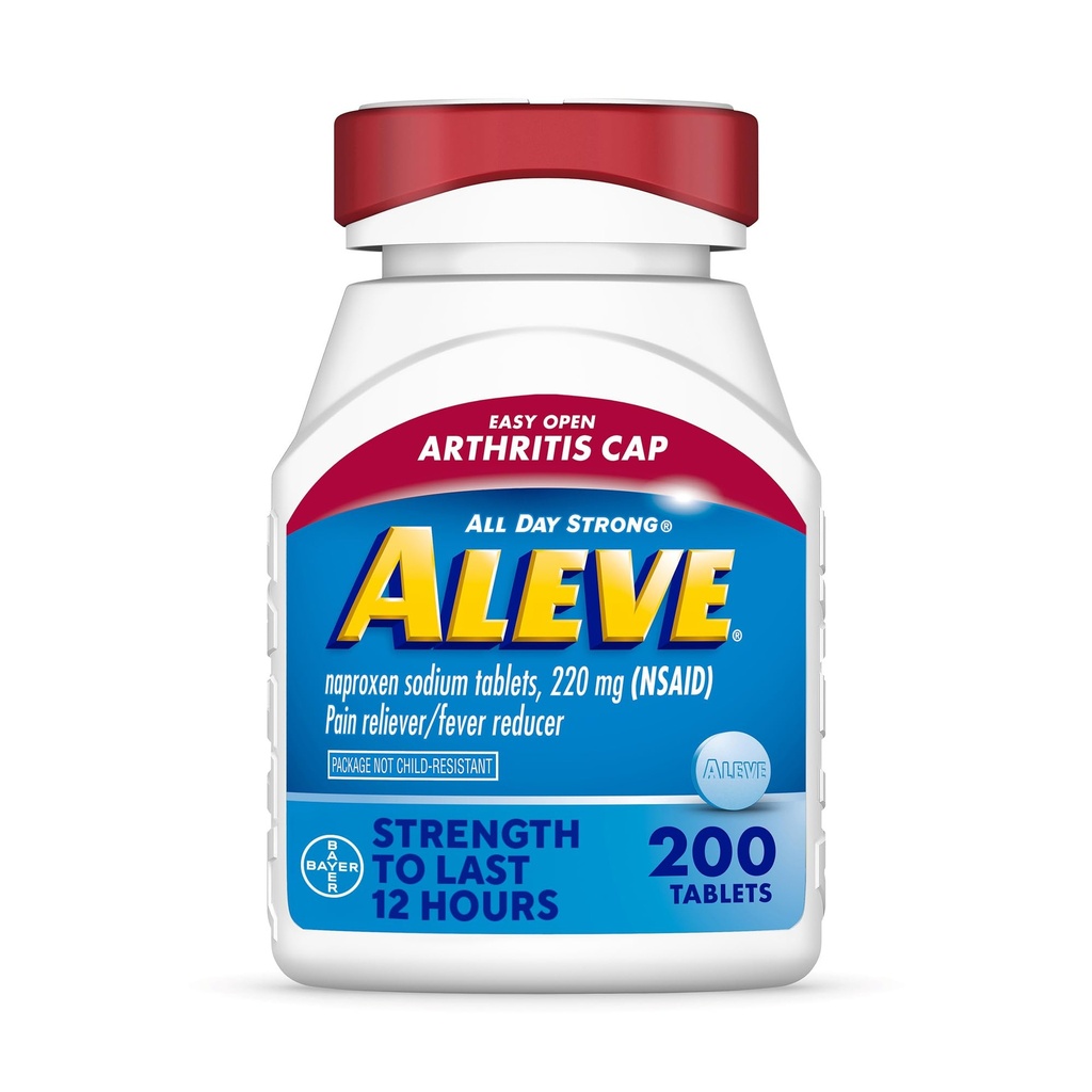 Aleve Easy Open Artretitis Cap Tablets, Naproxen Sodu for Pain Relief-200 Count