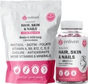 Enliven Biotin Gummies for Hair Growth & Strong Nails Agregat 124; 5000mcg Biotin + Inositol, Collagen Support Agregates 124; Skin Care Vitamin for Women & Men Agregates 124; Berry Flavor Agregate 124; Vegan Hair Skin Nail Supplement Agregate 124; 60 Gummies