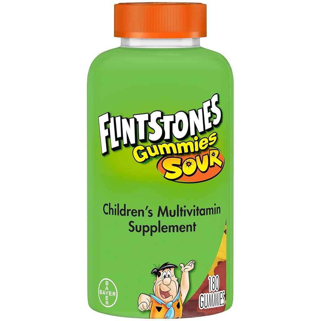 Flintstones -Sour Gummies - 180 Count- 3 opakowanie