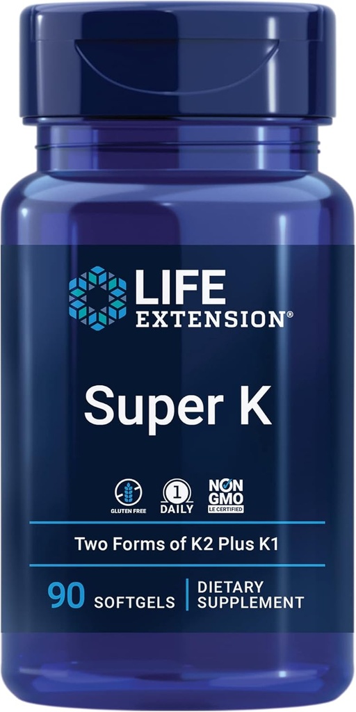Life Extension Gamma E Mieszane tokoferole i tokotrienole 60 Softgels i Super K Witamina K1 K2 MK- 7 MK- 4 Witamina C 90 Softgels Bundle