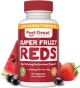 Poczuj wielkie witaminy czerwień - przeciwutleniacz Superfood z polifenoli do anty- starzenia i wsparcia immunologicznego - Acai, Mangosteen, Granat, Blueberry & Dużo więcej - 60 Kapsułki