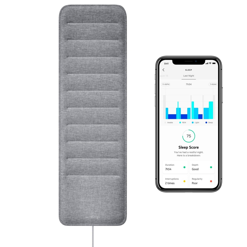 Withings Sleep - Śpiąca pad śledzenie pod mattress z analizy cyklu snu