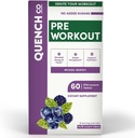 Quench pre Workout dla mężczyzn i kobiet tabletki effermuscent - Wzmacnia energię i ostrość z L- Arginina, Natural Caffeine - Pomaga w zarządzaniu wagą & Hydration - Vegan, Keto, Soy- Free 60 Count