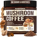 Mushroom Coffee Organic - 9 Mushroom Adaptogen Mix - Lew 's Mane, Chaga, Turcja Ogon, Reishi, Shiitake - Natychmiastowe Mushroom Coffee for Gut Health, Energia, Mental Clarity - 60 Sługi