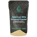 Holistic Bin Wild American Ginseng Powder Pure Organic Ginseng Supplement Made with Wild Harbered20 + Year Old Roots from Appalachia (Panax Quinquefolius) 124; No Fillers or Additives (25 Grams)