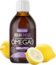 5X Ostateczna siła Omega 3 Olej rybny płynny, Suplementy oleju rybnego z wysokiej DHA i EPA Omega3 Kwasy tłuszczowe, Wysoka moc Omega 3 z witaminą D, 7.60 floz, Lemon Flavor