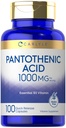Carlyle Pantothenic Acid Acidum 124; 1000mg Acidum 124; 100 Kapsułki Acidum 124; Esential B5 Witamina Acidum 124; Non-GMO, Gluten Free Supplement