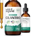 Wild & Organic Cilantro Drops - Detox Cleanse with Liquid Cilantro Supplement - Corander Leaf Extract Tincture - Vegan, Sugar & Alcohol- Free - 2 fl oz