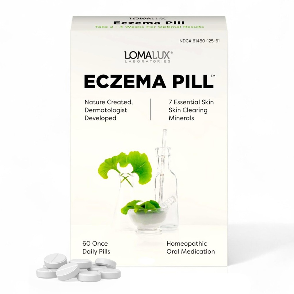 Loma Lux Eczema Pigułki - Naturalne Eczema Leczenie Ulgi Remedy - Dermatolog Opracowany - 7 Minerały Clear & Prevent Ciężkie Eczema Scaling, Wysypka, Przeciwciała skóry skóry dla dorosłych, Dzieci, Toddlers