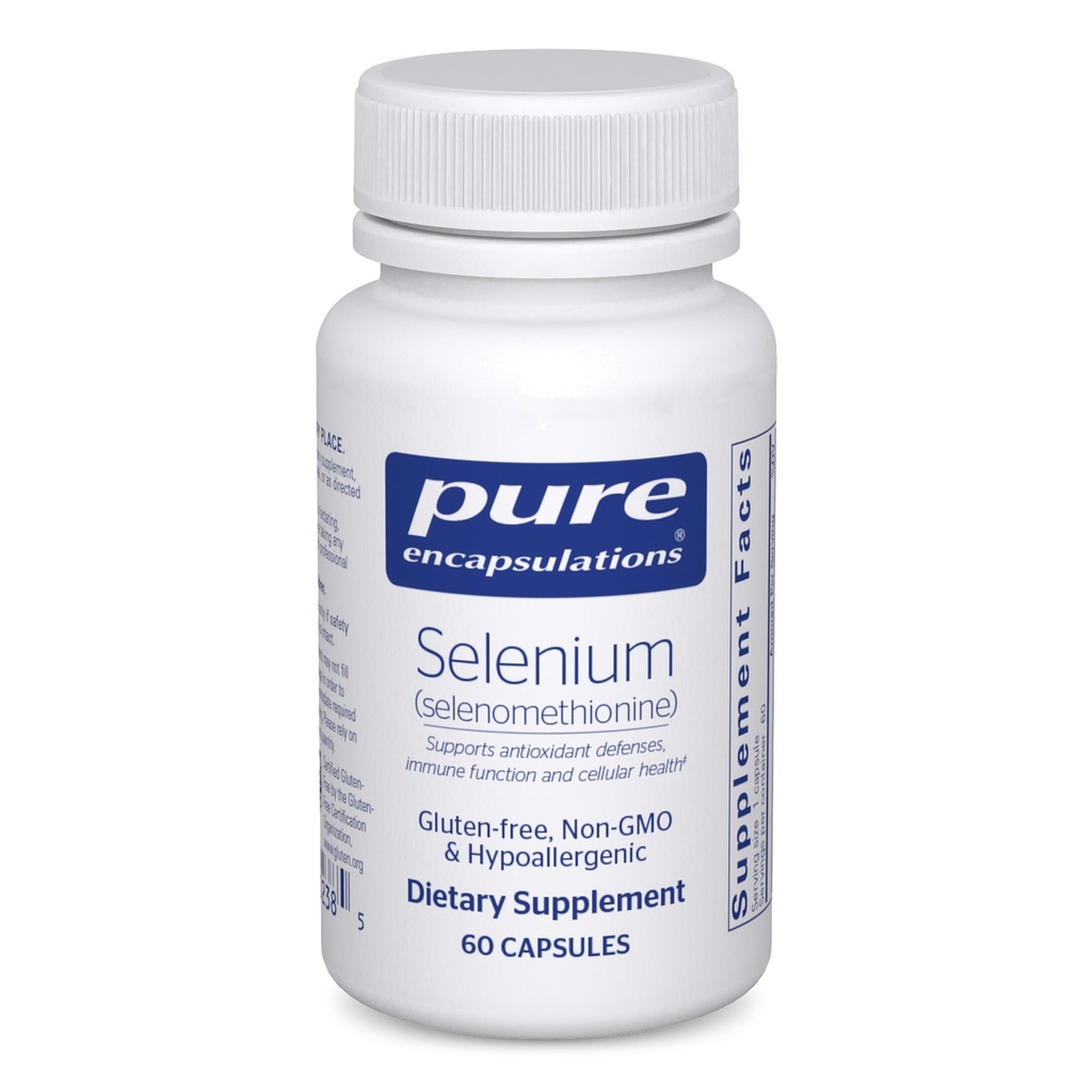 Czyste enkapsulacje Selenium - 200 µg - dla zdrowej funkcji komórkowej, układu immunologicznego i przeciwutleniacza Defenses - Suplement mineralny - Vegan & Gluten Free - 60 Kapsułki