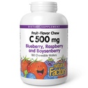 Naturalne Czynniki Dzieci do żucia Witamina C 500 mg, Wspiera zdrowie immunologiczne, kości, Zęby i Gumy, Borówki, Malina i Boysenberry, 180 Wafers