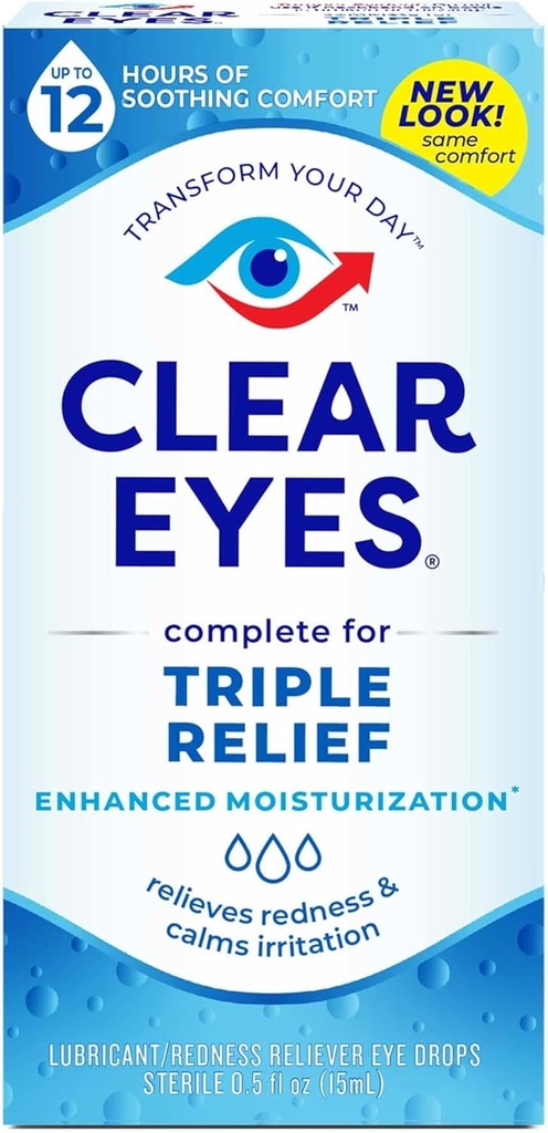 Czyste oczy Triple Action Relief Eye Drops 0.50 unce
