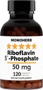 MONOHERB Riboflavin 5 '-fosforan 50 mg - 120 Kapsułki wegetariańskie - Bioaktywna witamina B2