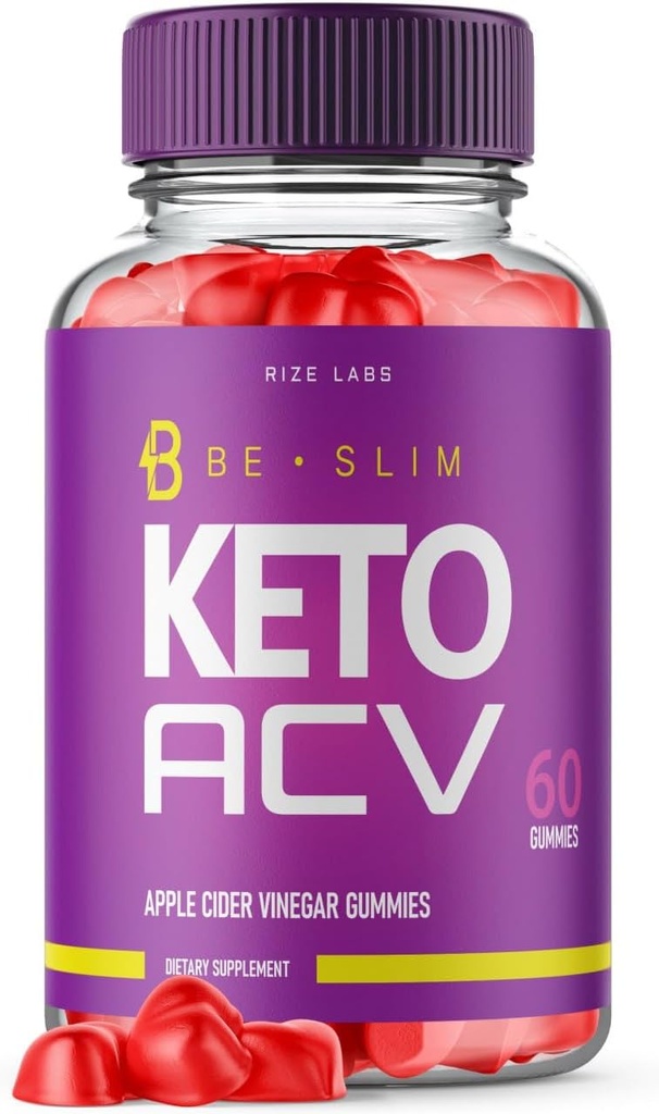 Rize laboratories Be Slim Keto ACV Gummies dla zaawansowanych utraty wagi, zasadniczych celów sprawności i długowieczności, BeSlim Suplement do zwiększenia poziomu energii (60 Gummies)