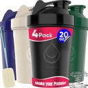 4 PACK, 20 butelek shaker Oz z drucianymi whisky do mieszania białek 124; Leakproof blender Shaker Pack 124; BPA- Free & Zmywarka Sejf 124; Butelka shaker Biżuteria 124; Butelka shaker Cups do shake Butelka