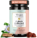 Winded Wellness Calm & Collected, Stress Relief Gummies - Stress Support Supplement z KSM- 66 Ashwagandha, L- Theanine, GABA & Passionflower - Wegan & Gluten- Free Gummy - Malina, 42 Hrabia