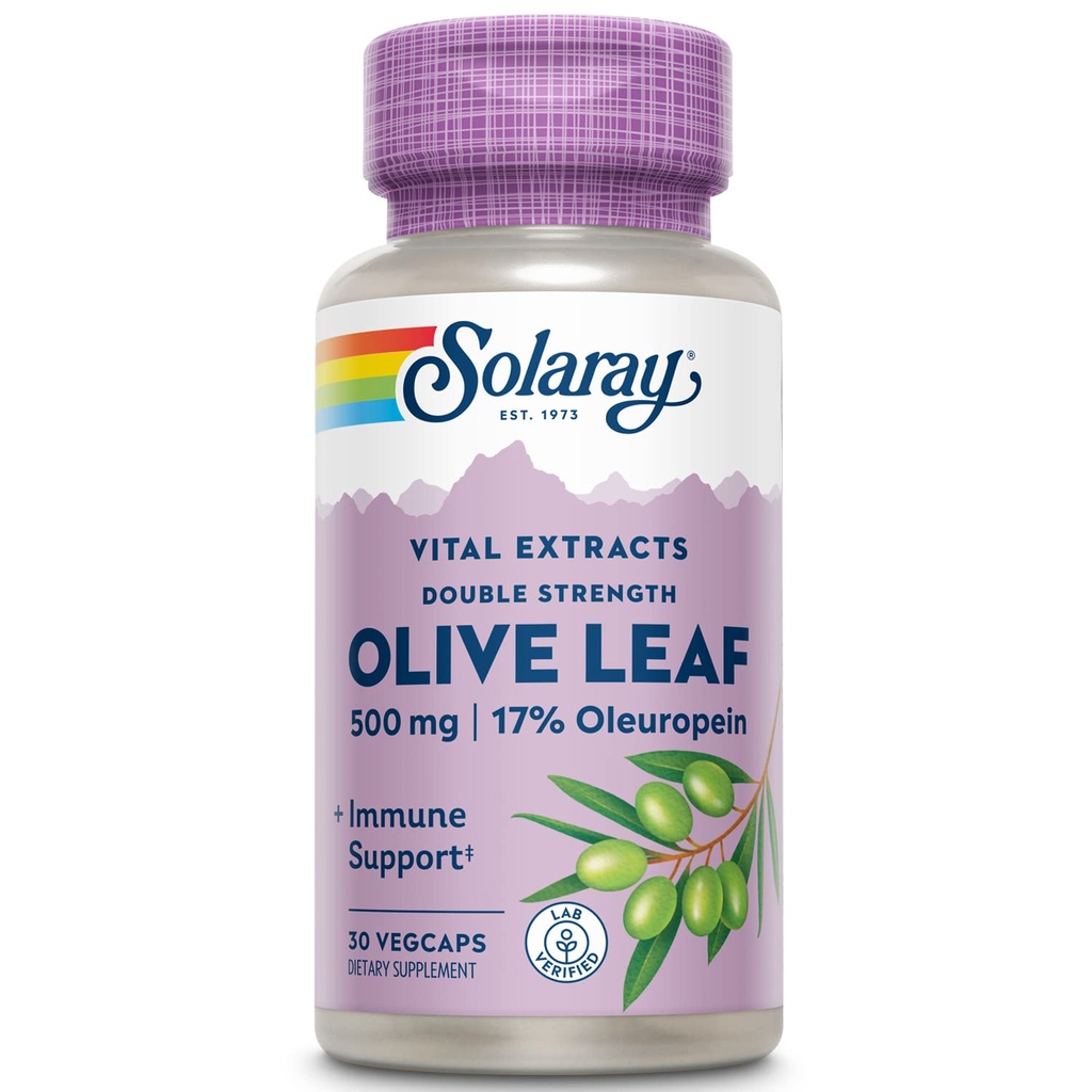 SOLARAY Gwarantowana moc Olive Leaf Extract Double Strength, Veg Cap (Btl- Plastic) 500mg