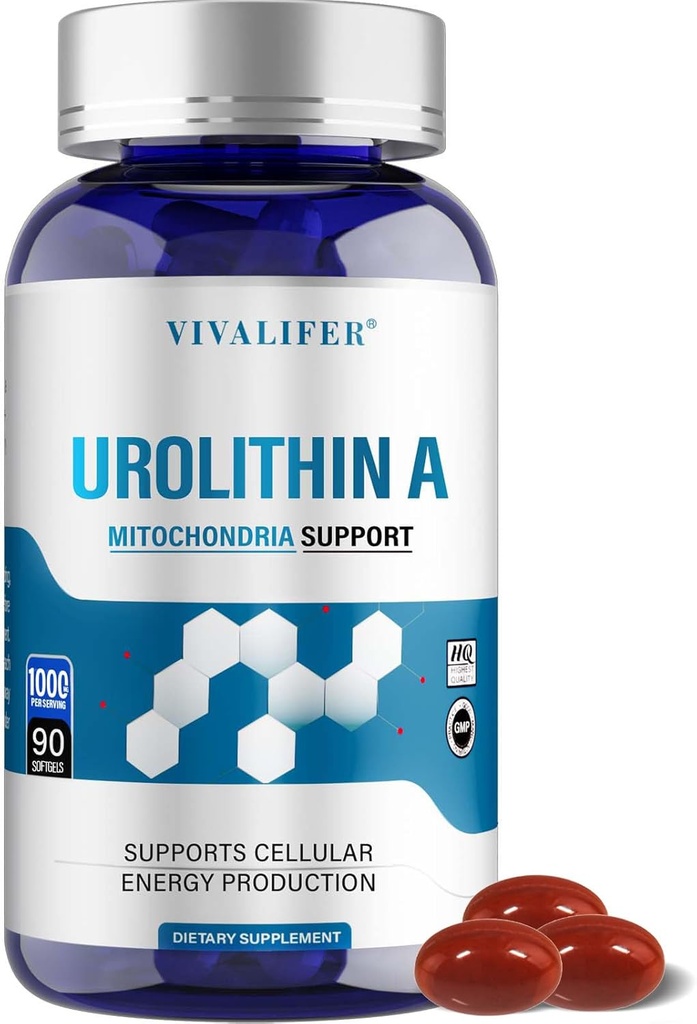 1000 MG Urolithina Suplement, 90 Softgels Potężne przeciwutleniacze do zdrowego starzenia i ulepszone Mitochondrialne wsparcie, Naprawa komórek