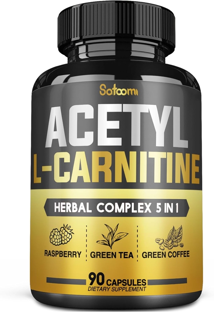 5in1 Acetyl L- Carnitine Complex Kapsułki - 2600mg Daily - Body, Mózg i immunologiczne wsparcie zdrowia - Połączone kwas lipoinowy alfa, Zielona herbata, Zielona Fasola kawa & Malina Ketones - 90 Liczy na 3 Miesiąc