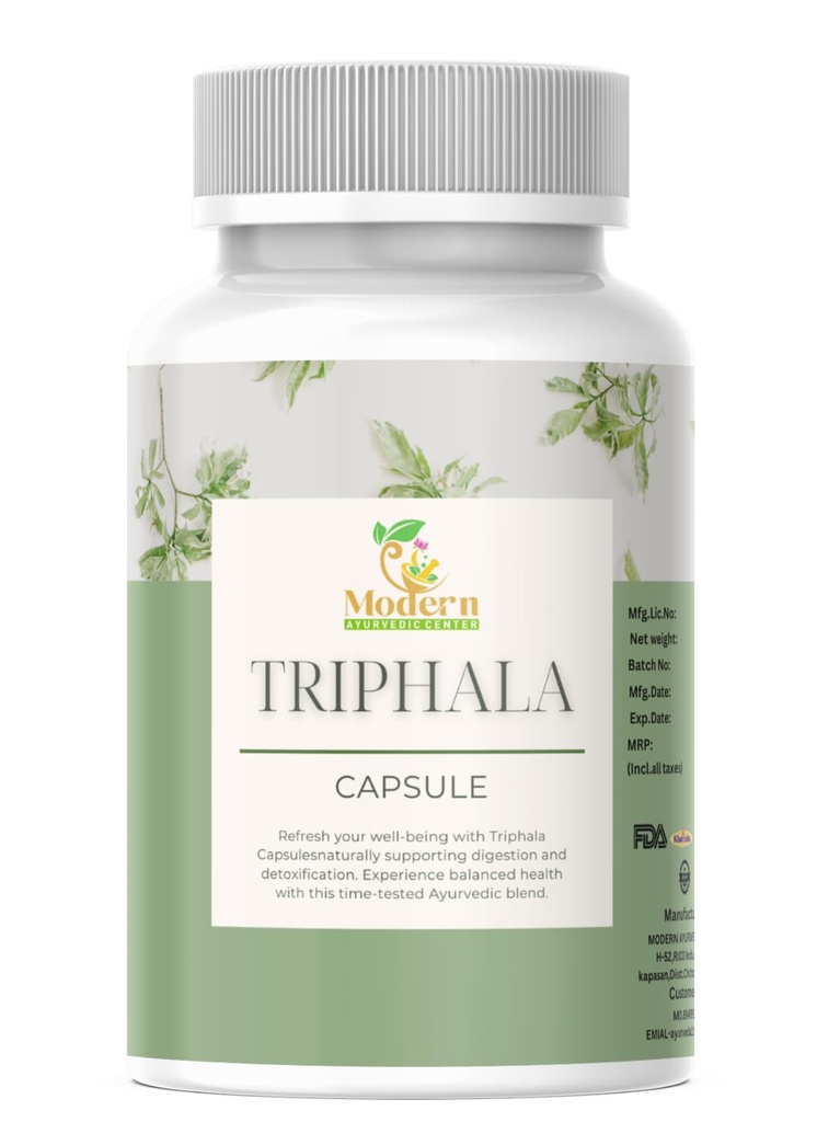 Triphala kapsułki 120 dla wsparcia pokarmowego, immunologicznego Boost & Antioksydant Korzyści 100% Herbal Mieszanka Amla, Haritaki & Bibhitaki Promotes Gut Health (120 kapsułki)