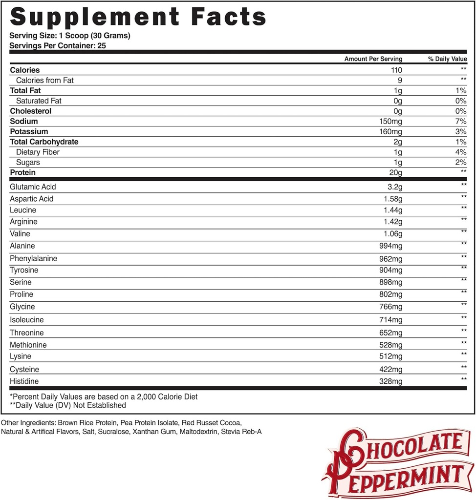 Supplements Steel Veg- PRO XI124; Vegan Protein Powder, Chocolate Peppermint XI124; 25 Serings (1.65lbs) XI124; Protein Powder with BCAA Amino Acid XI124; Gluten Free XI124; Non Dairy XI124; Low Carb Formula