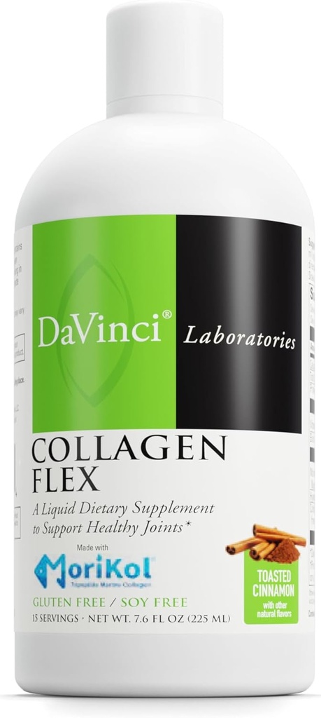 DAVINCI Labs - Collagen Flex - A Liquid Dietetic Supplement to Support Healthy Joints - Tosty cynamon - Gluten Free, Soy Free - 7.6 fl oz