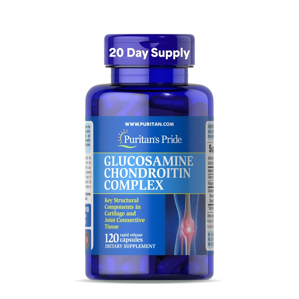 Puritan 's Pride Glucozamine Chondroitin Complex for Women and Men, Suplement diety dla Joint Health, 120 Kapsułki szybkiego uwalniania