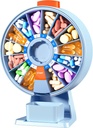 Zoksi Duży Pill Organizator, Codzienne Pill Box na 7 lub 14 dni, Wall- Mountable Pill Dispenser Hold for Medicine, Witamina lub suplementy, Cotygodniowy Pill Case z Easy Press Button (niebieski)