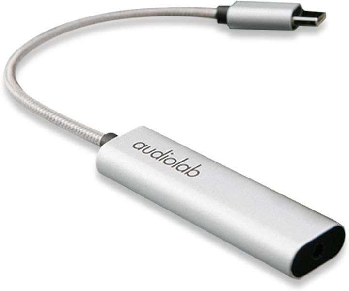 Audiolab Przenośny wzmacniacz słuchawkowy Audio z napędem USB DAC Amp słuchawkowy do telefonu (Android, USB- C Port)