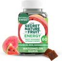 Sekretny charakter owoców energii żucia, prawdziwe owoce napędzane witamina żuć z witaminą B12, Żelazko, Ashwagandha, Arbuz i Guava dla Long Lasting Energy (60 Hrabia), Różowy