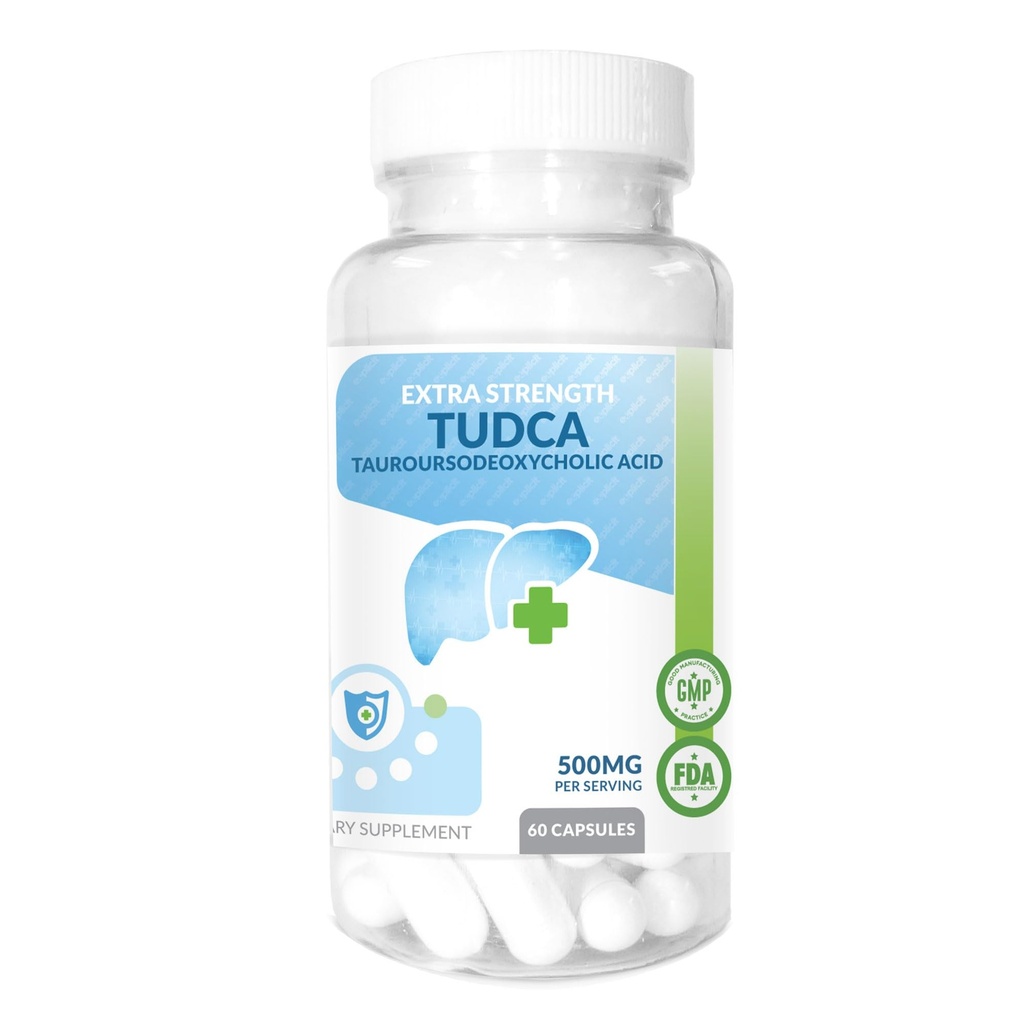 TUDCA (kwas tauroursodeoksycholowy) Suplement do wsparcia czynności wątroby - 500 mg na dawkę - Pure Liver Support & Health - 60 Count