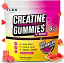 Kreatywna Gummie Prewencyjne dla mężczyzn Kobiety 6g, Monowodzian Kreatywny Przedpost Trening Recovery Muscle Building Supplement Protein Chewables, Wegan Arbuz Creatina Gym Booty Growth Gains (120 Ct)