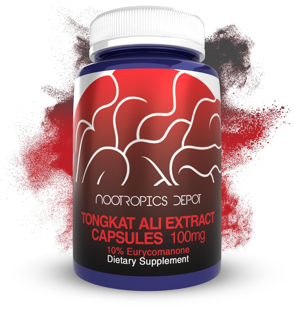 Nootropics Depot Tongkat Ali Ekstrakt Kapsułki 124; 100mg 124; 120 Count 124; 10% Eurycomanone by HPTLC Denmark 124; Eurycoma longifolia Root Extract