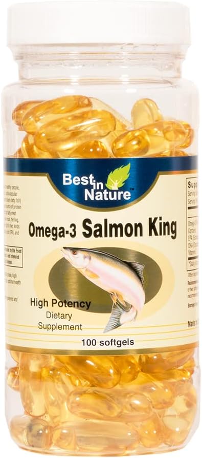 Omega-3 Oil Salmon King Fish 1000mg 100softgels - wysoki potencja EPA / DHA. Omega-3 Kwasy tłuszczowe
