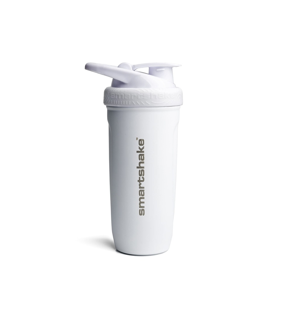 Smartshake Reforce Stainless Steel Protein Shaker Butelka - Nieizolowana Unisex Gym Butelka Biżuteria 124; Butelki metalowe Shaker - 900 ml 124; 30 oz - Leakproof Screw- On Lid - DEHP & BPA Free (Biały)